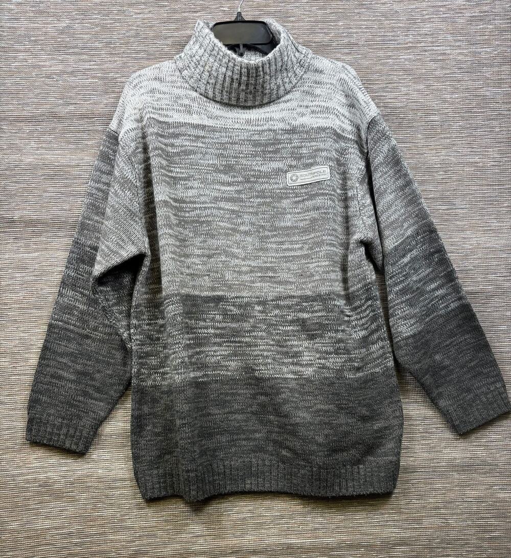 Southpole Sweater Mens Size M Gray Turtleneck Knit Pullover Striped Ombre Casual